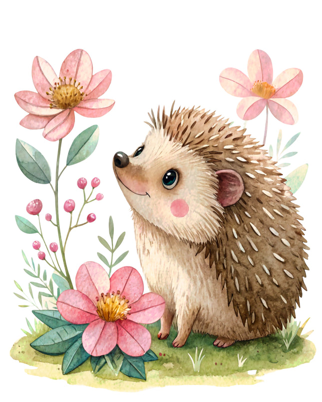 Hedgehog 100% Cotton Fabric Panel Block CC426