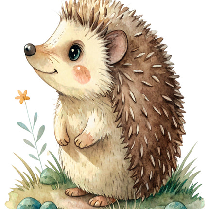 hedgehog cotton fabric panel