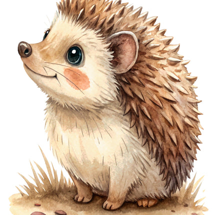 hedgehog cotton fabric panel