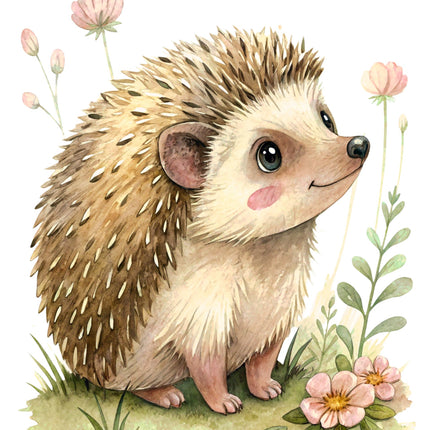 Hedgehog 100% Cotton Fabric Panel Block CC431