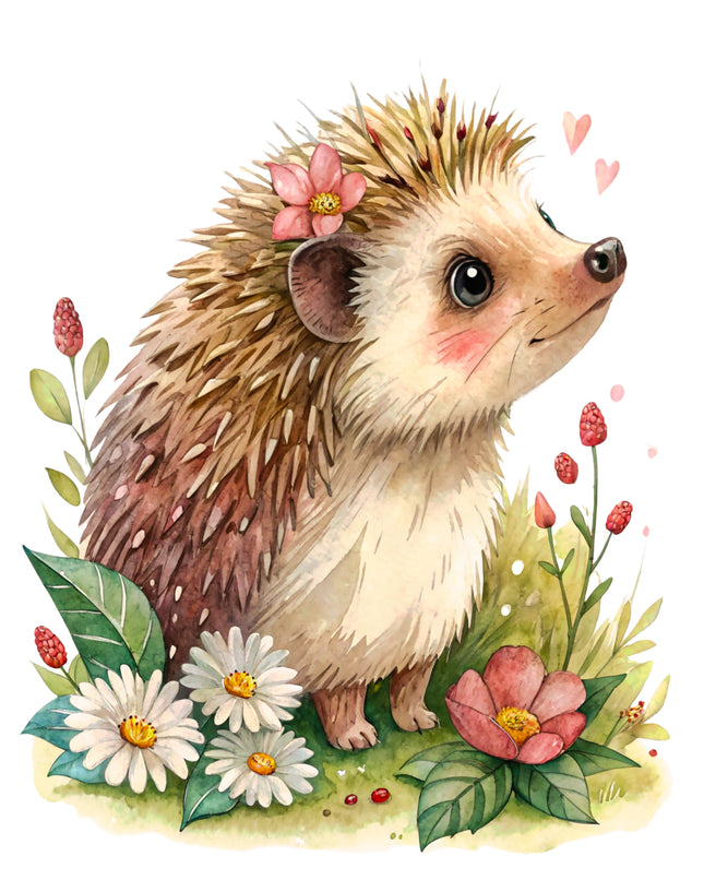 Hedgehog 100% Cotton Fabric Panel Block CC432