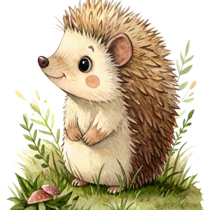 hedgehog cotton fabric panel