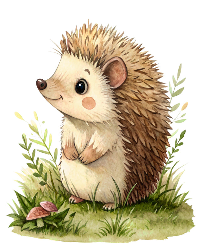 hedgehog cotton fabric panel