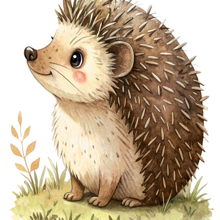 hedgehog cotton fabric panel
