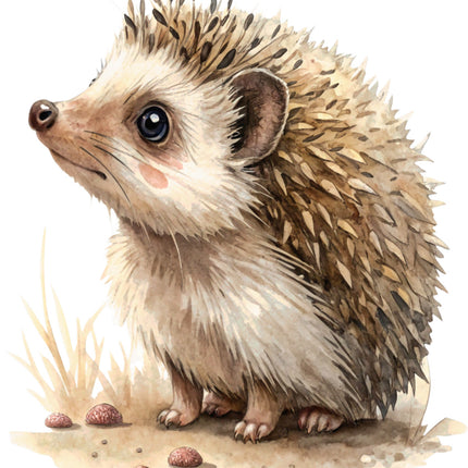 hedgehog cotton fabric panel