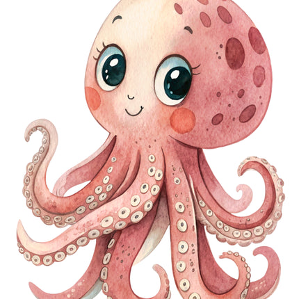 Octopus 100% Cotton Fabric Panel Block CC442
