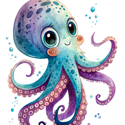 Octopus 100% Cotton Fabric Panel Block CC446