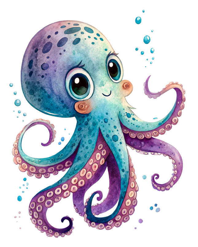 Octopus 100% Cotton Fabric Panel Block CC446