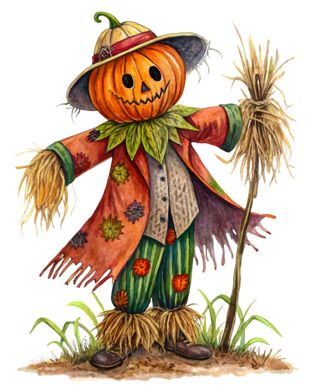 halloween scarecrow fabric panel