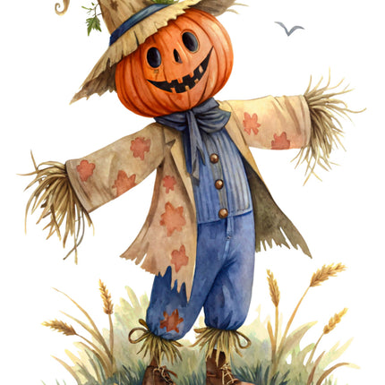 halloween scarecrow fabric panel