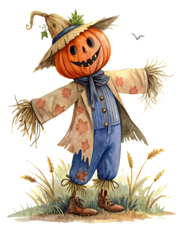 halloween scarecrow fabric panel