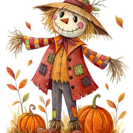 halloween scarecrow fabric panel