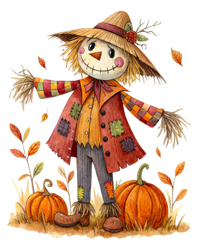 halloween scarecrow fabric panel
