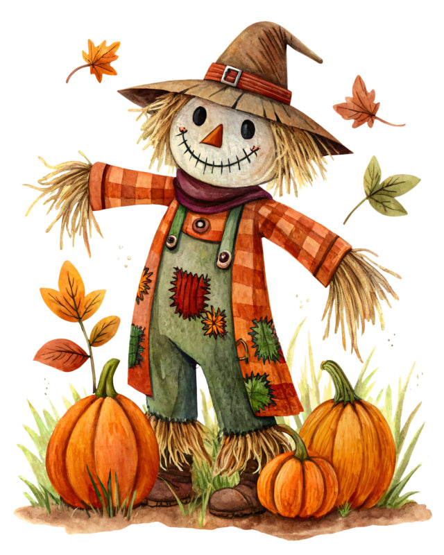 halloween scarecrow fabric panel