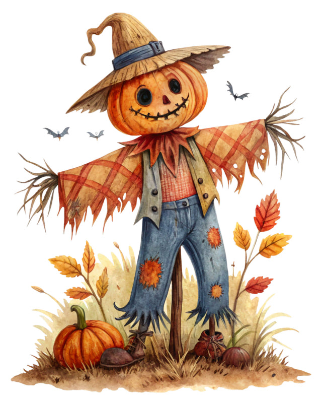 halloween scarecrow fabric panel