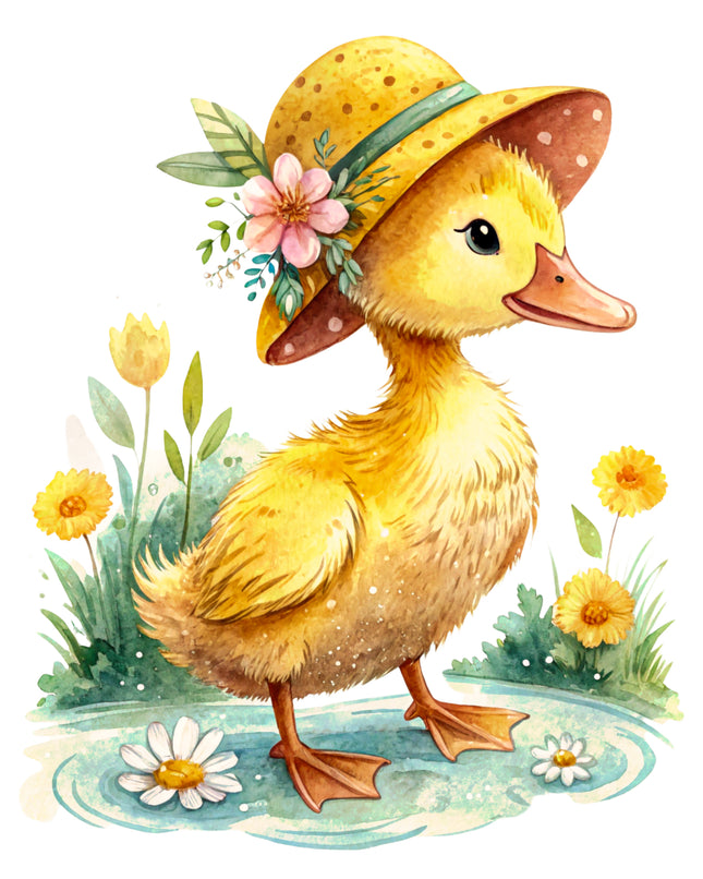 Duckling Duck 100% Cotton Fabric Panel Block CC471