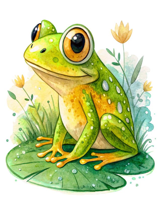 green frog fabric panel