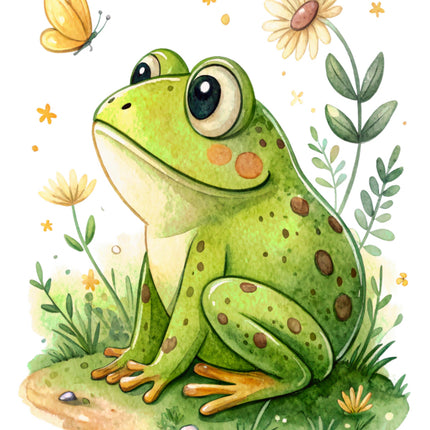 frog cotton fabric panel