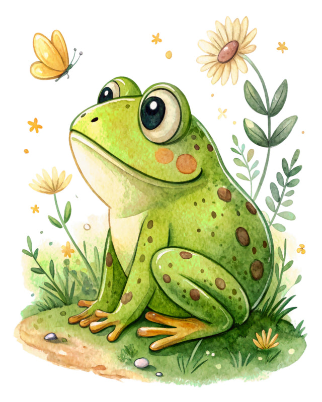 frog cotton fabric panel