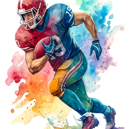 Football Player 100% Cotton Fabric Panel Block CC486