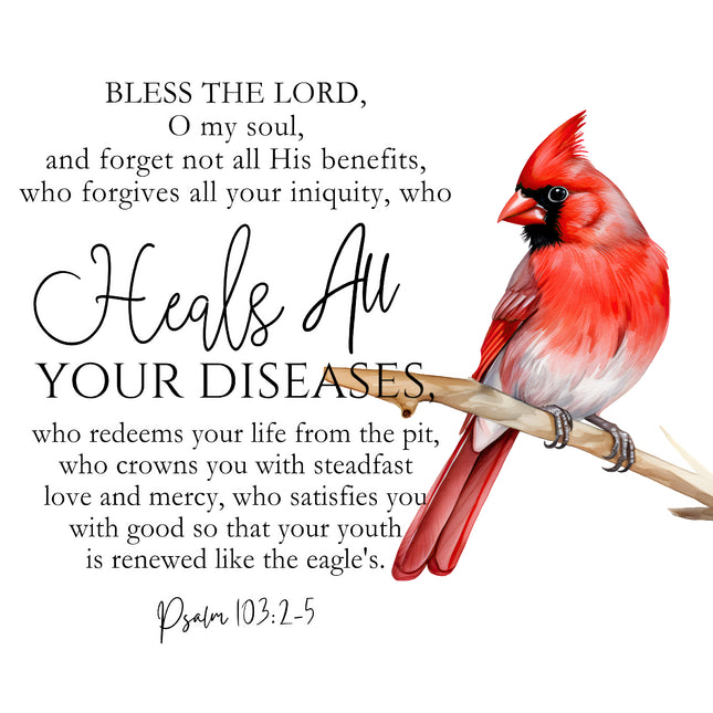 Bible Verse Psalm 103:205 Scripture 100% Cotton Fabric Panel Block DI121