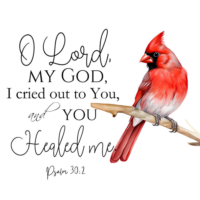 Bible Verse Psalm 30:2 Scripture 100% Cotton Fabric Panel Block DI1233