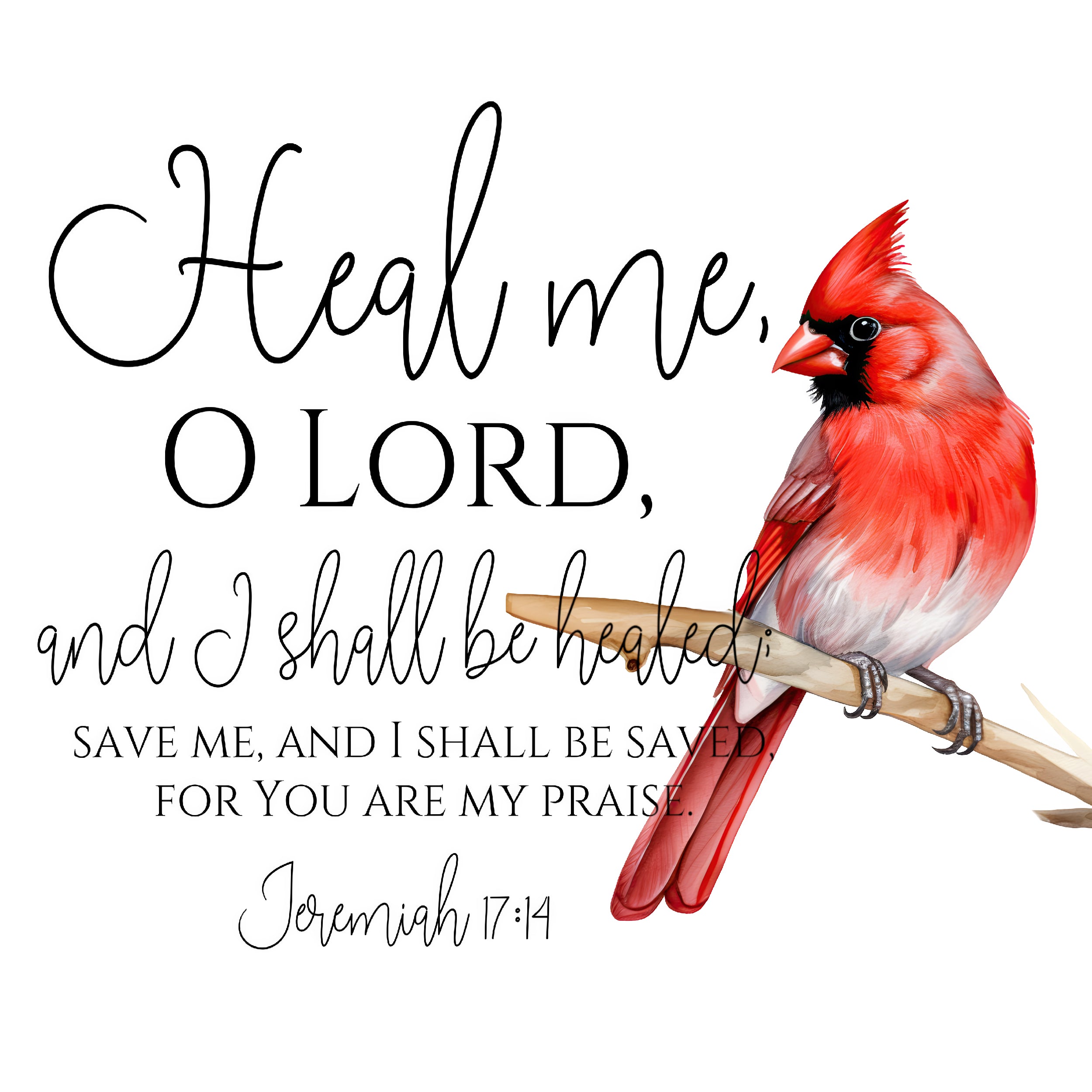 Bible Verse Jeremiah 17:14 Scripture 100% Cotton Fabric Panel Block ...