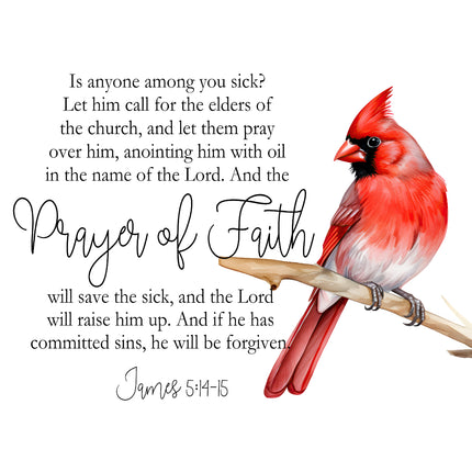 Bible Verse James 5:14-15 Scripture 100% Cotton Fabric Panel Block DI1277