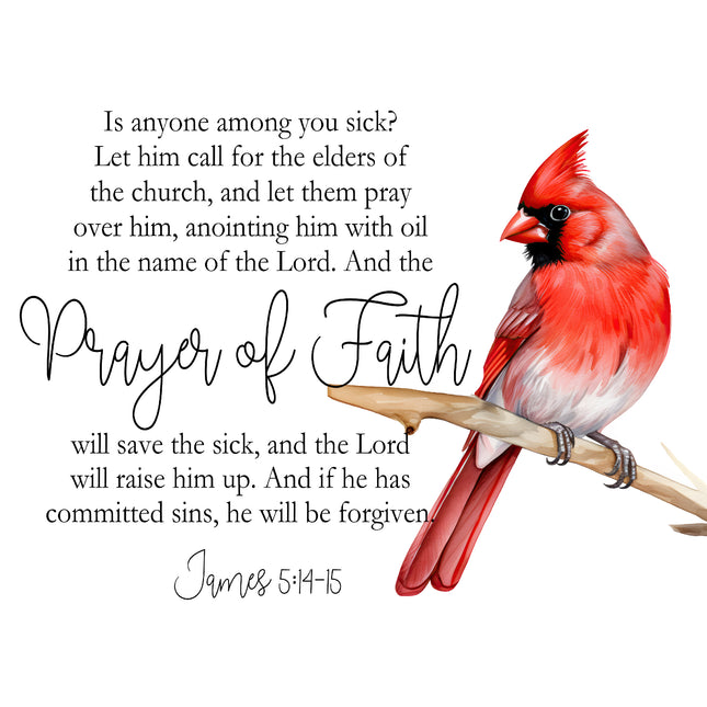 Bible Verse James 5:14-15 Scripture 100% Cotton Fabric Panel Block DI1277