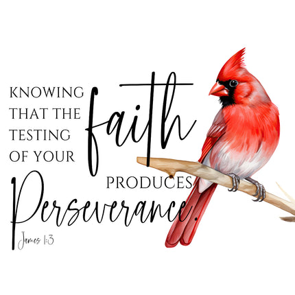 Bible Verse James 1:3 Scripture 100% Cotton Fabric Panel Block DI128