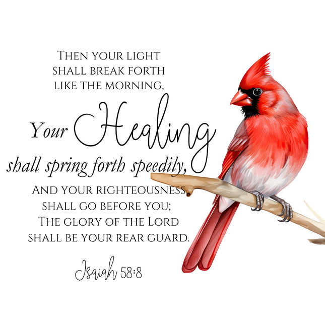 Bible Verse Isaiah 58:8 Scripture 100% Cotton Fabric Panel Block DI129