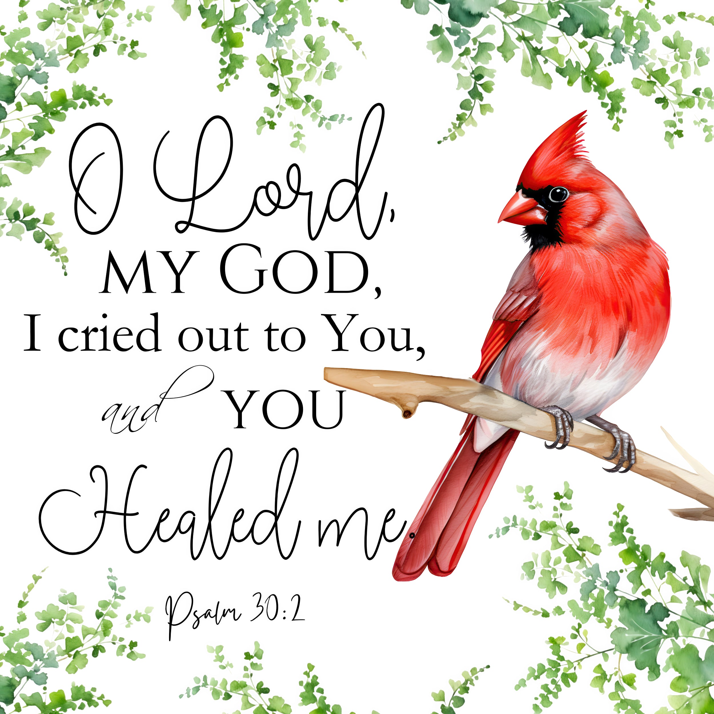 Bible Verse Psalm 30:2 Scripture 100% Cotton Fabric Panel Block | Quil ...