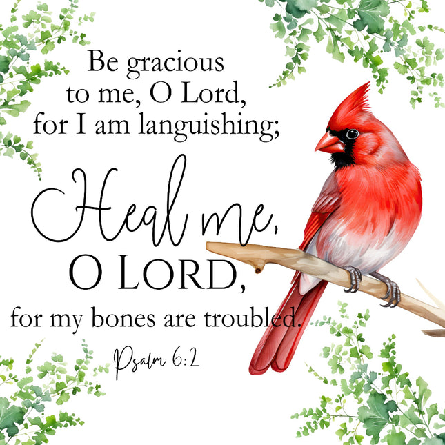 Bible Verse Psalm 6:2 Scripture 100% Cotton Fabric Panel Block DI124