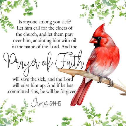 Bible Verse James 5:14-15 Scripture 100% Cotton Fabric Panel Block DI127