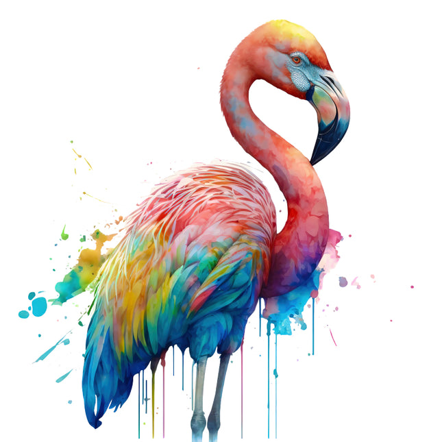 Colorful flamingo quilt panel