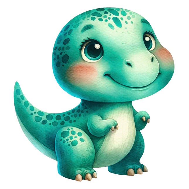 Cartoon dinosaur with a smiling expression fabric panel