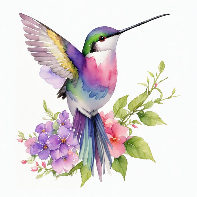 Hummingbird 100% Cotton Fabric Panel Block D2