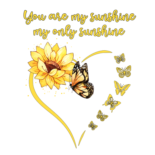 You Are My Sunshine 100% Cotton Fabric Panel Block | Quilting Sewing Square D352