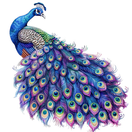 Colorful peacock fabric panel