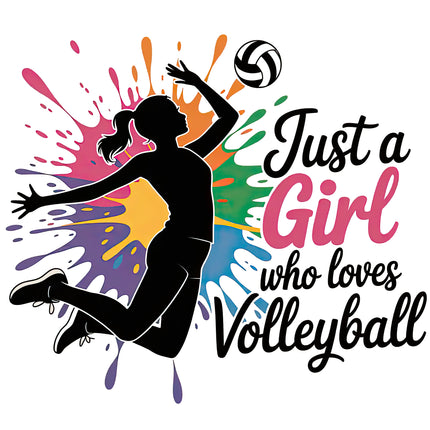 Just A Girl Who Loves Volleyball 100% Cotton Fabric Panel Block DD109