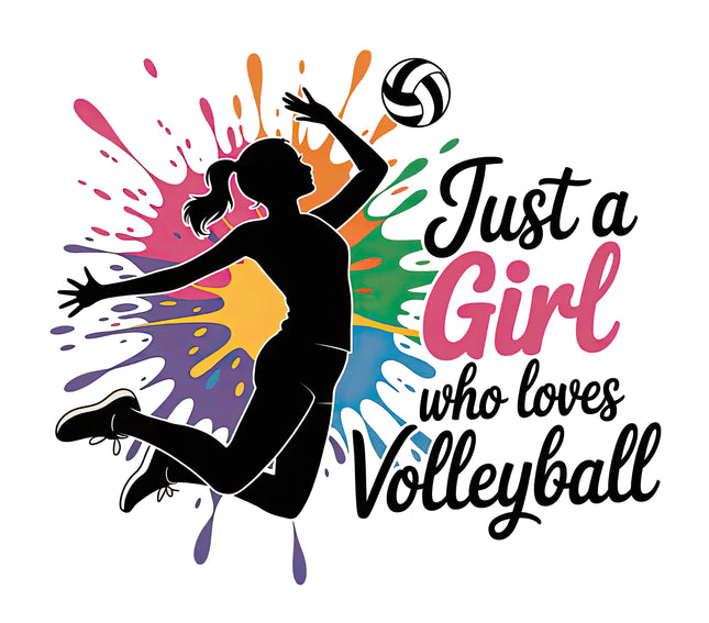 Just A Girl Who Loves Volleyball 100% Cotton Fabric Panel Block DD109