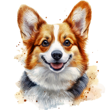 Corgi Dog 100% Cotton Fabric Panel Block DD119