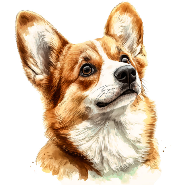 Corgi Dog 100% Cotton Fabric Panel Block DD120