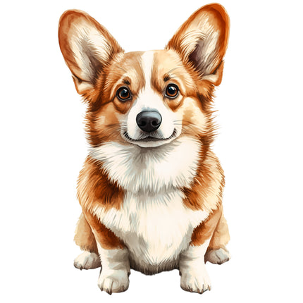 Corgi Dog 100% Cotton Fabric Panel Block DD121