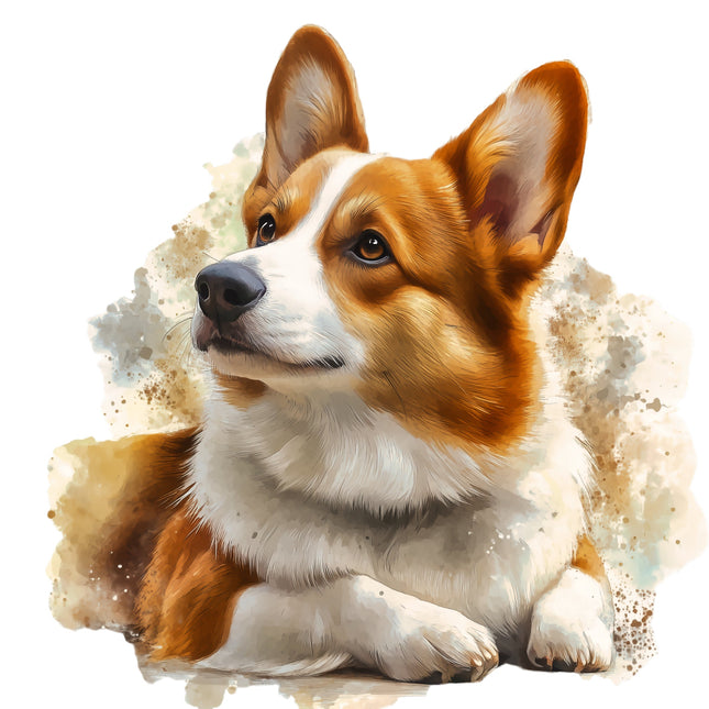 corgi dog fabric panel