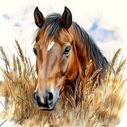 horse cotton fabric panel
