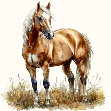 horse cotton fabric panel