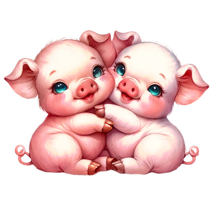 Pigs 100% Cotton Fabric Panel Block DD1713