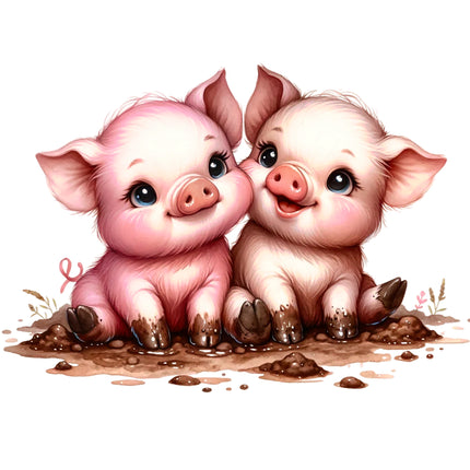 Pigs 100% Cotton Fabric Panel Block DD1714