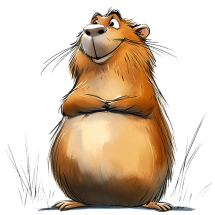 Humor Capybara 100% Cotton Fabric Panel Block DD1718